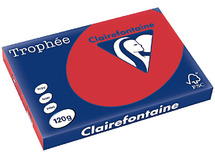Papier - fotokopieerpapier - Clairefontaine Trophée - A3 - 120 g - koraalrood - pak van 250 vellen