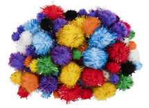 Pompons - Apli Kids - glitter - 8-20 mm - gekleurd - decoratie - set van 78
