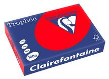 Papier - fotokopieerpapier - Clairefontaine Trophée - A4 - 160 g - koraalrood - pak van 250 vellen