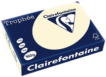 Papier - fotokopieerpapier - Clairefontaine Trophée - A4 - 160 g - pastel - ivoor - pak van 250 vellen