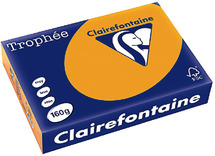Papier - fotokopieerpapier - Clairefontaine Trophée - A4 - 160 g - feloranje - pak van 250 vellen