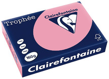 Papier - fotokopieerpapier - Clairefontaine Trophée - A4 - 160 g - pastel - felrose - pak van 250 vellen