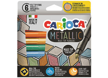 Stiften - kleurstiften - Carioca Metallic - dikke punt - set van 6 assorti