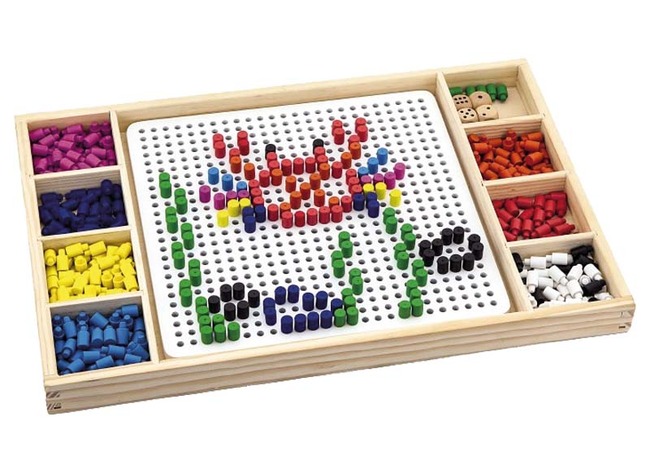 Fijne motoriek - steekparels - design - houten spelbord - Dier erger je niet - per spel