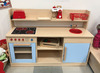 Speelmeubel - keukenblok - oven - kookplaten - aanrecht - 120 x 50 x 75 cm - lichtgeel - per stuk