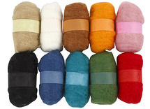 Wol - vilt - gekleurd - decoratie - set van 10 assorti
