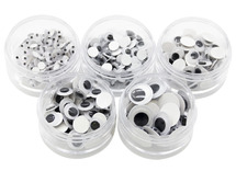 Wiebelogen - zelfklevend - in opbergpotjes - decoratie - set van 360 assorti