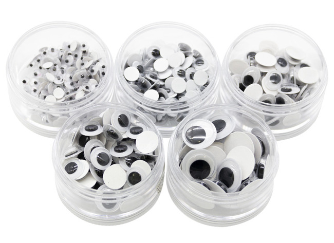 Wiebelogen - zelfklevend - in opbergpotjes - decoratie - set van 360 assorti