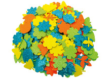 Stickers - foam - bloemen - glitter - set van 200 assorti
