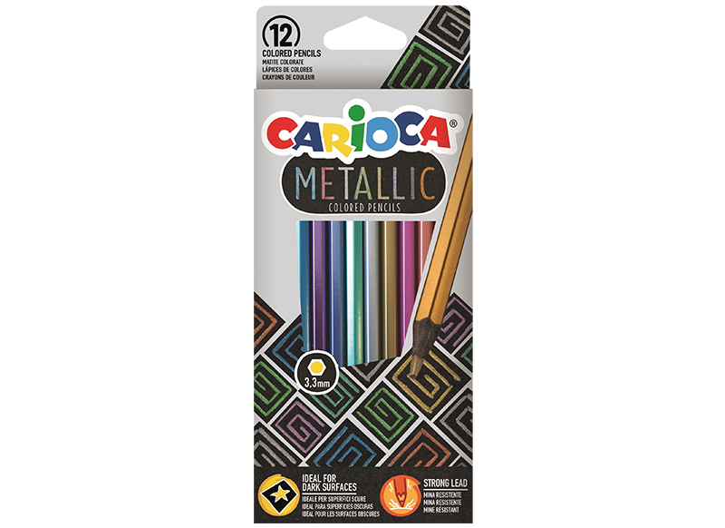 CRAYONS DE COULEUR - CARIOCA METALLIC - SET/12