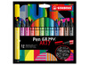 Stiften - kleurstiften - Stabilo Pen 68 Max Arty - XL beitelpunt - kartonetui - set van 12 assorti
