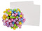 Pompons - glitter - 10 mm - zelfklevend - pastelkleuren - decoratie - set van 150