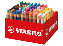 Waspotlood - Stabilo Woody - 3 in 1 - klasverpakking - set van 76 assorti