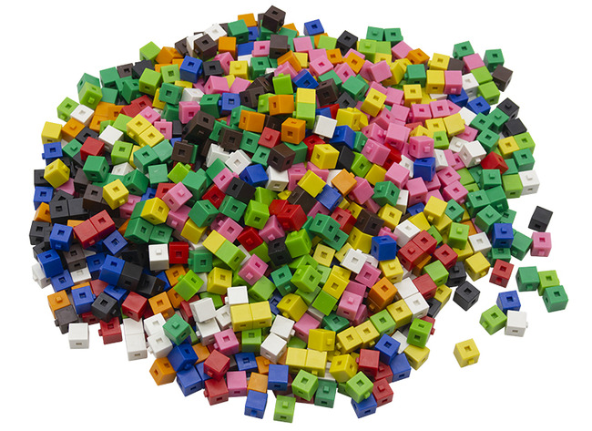 Rekenen - weegblokken - rekenblokken - 1 cm - set van 1000 assorti