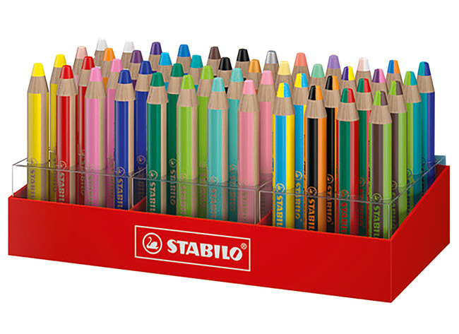 Potloden - waspotloden - Stabilo Woody 3in1 -  incl. duo - set van 48 assorti