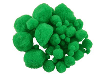 Pompons - 10-45 mm - groen - decoratie - set van 100