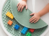 Open-ended - oprolbare bouwplaat - Inspire My Play - PlayTRAY - Building Block Mat - smoke green - accessoire - per stuk