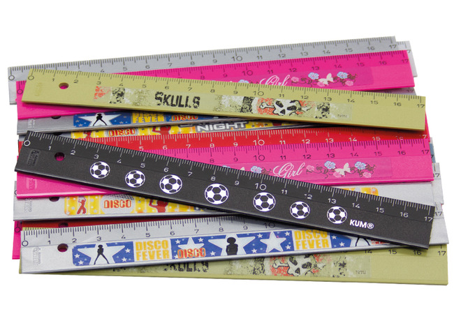 Latten - meetlat - 17 cm - gekleurd - set van 20 assorti