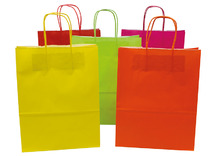 Zakken - kraftpapier - 110 g - A4 - met handvat - basiskleuren - set van 20