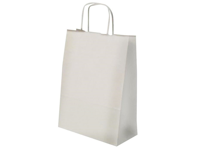 Zakken - kraftpapier - 110 g - A4 - met handvat - wit - set van 20
