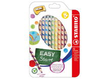 Potloden - kleurpotloden - Stabilo Easycolors - driehoekig - dik - etui - set van 24 assorti