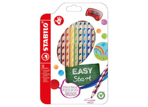 Potloden - kleurpotloden - Stabilo EASYcolors - driehoekig - dik - etui - rechtshandig - set van 24 assorti