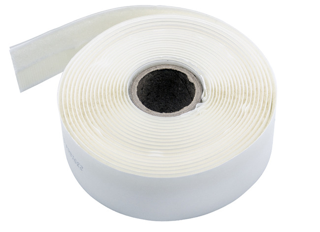 Klittenband - VELCRO - haak en fluweel - wit - zelfklevend - 2 cm x 5 m - op rol - per stuk