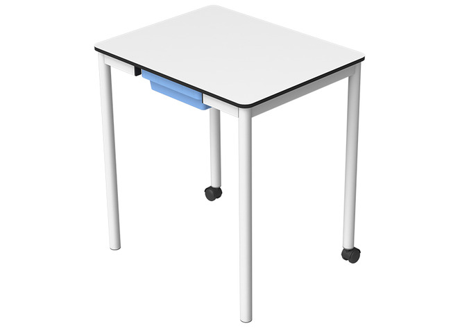 Tafels - kringtafels - DeKring - tafel - recht - 70 x 55 cm - 1-persoons - 76 cm - blad parelgrijs - onderstel ral 7035 lichtgrijs - per stuk