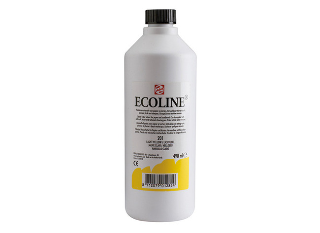 Verf - waterverf - Ecoline - 490 ml - lichtgeel - per stuk