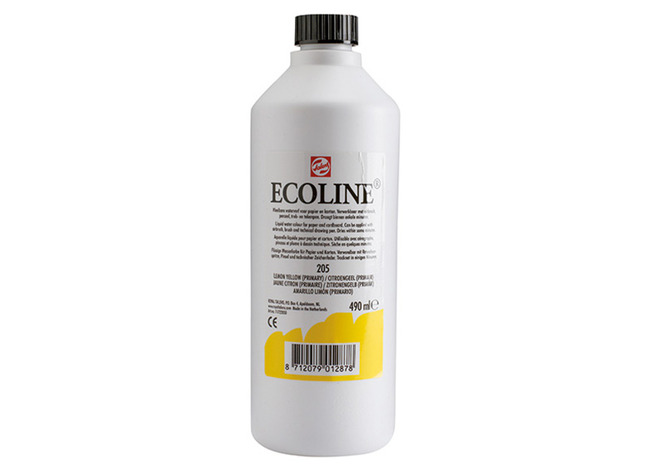 Verf - waterverf - Ecoline - 490 ml - citroengeel - per stuk