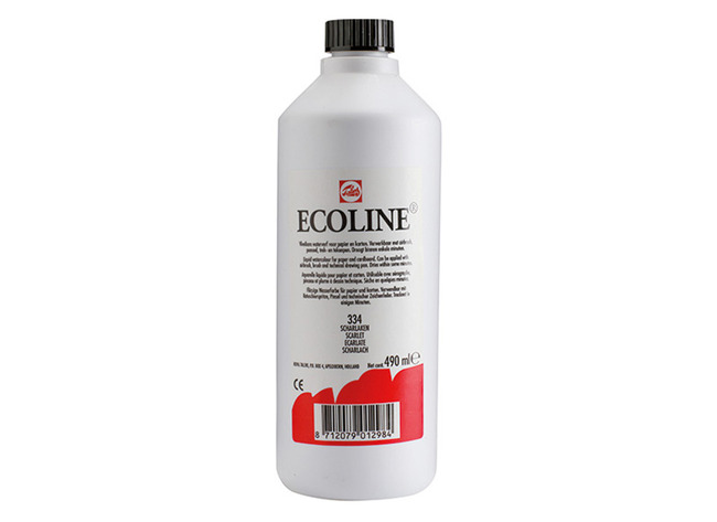 Verf - waterverf - Ecoline - 490 ml - scharlaken - per stuk