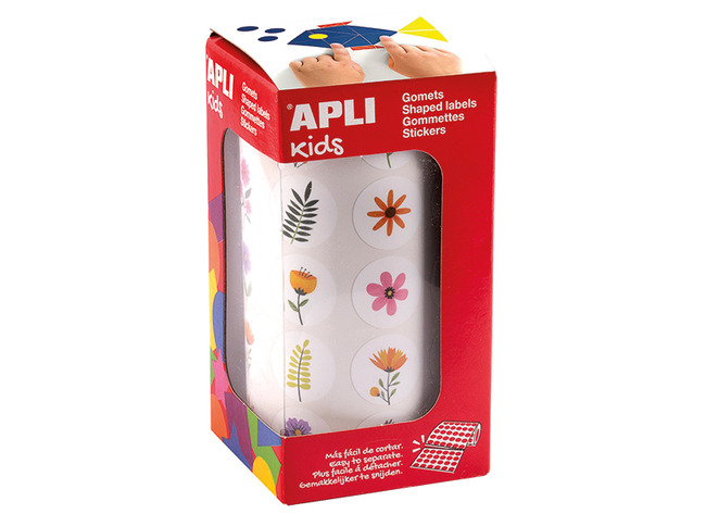 Stickers - Apli Kids - wilde bloemen - 20 mm - set van 900 assorti