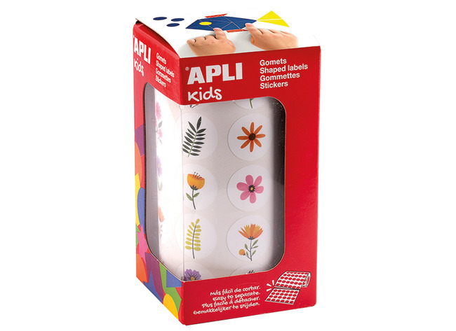 Stickers - op rol - Apli - wilde bloemen - 20 mm - set van 900 assorti