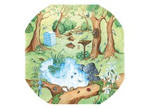 Matten - speelmat - actieve wereld - 86 x 86 cm - natuur - voor speeltafel AF2737 Tuff Tray - per stuk