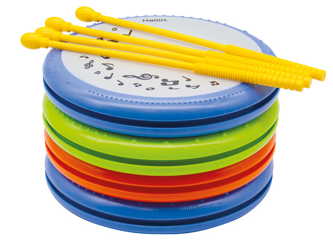 Muziek - drums - handtrom - set van 4 assorti