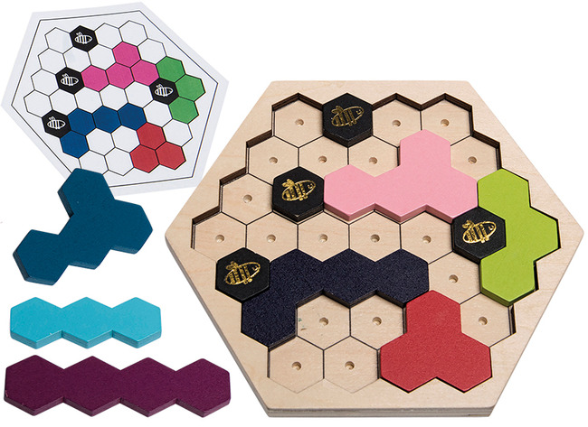 Spel - kleur en vorm - BS Toys Beezzz Puzzle - bijenkorf - legvormen - per spel