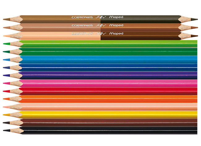 Potloden - kleurpotloden - Maped Color'Peps World - driehoekig - set van 15 assorti