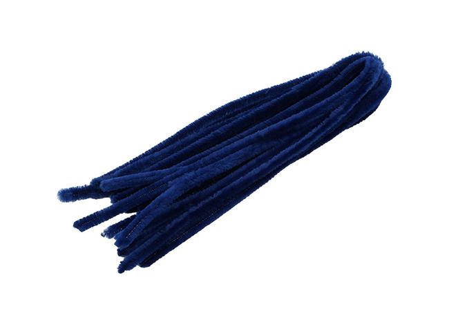 Chenilledraad - 8 mm x 50 cm - donkerblauw - set van 10
