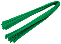 Chenilledraad - 8 mm x 50 cm - donkergroen - set van 10