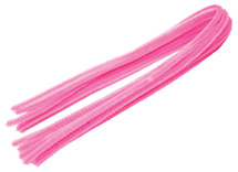 Chenilledraad - 8 mm x 50 cm - roze - set van 10