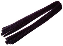 Chenilledraad - 8 mm x 50 cm - zwart - set van 10