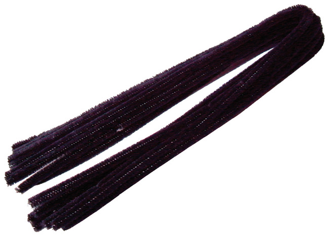 Chenilledraad - 8 mm x 50 cm - zwart - set van 10