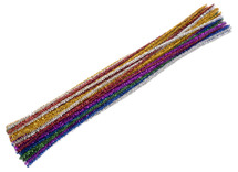 Chenilledraad - 6 mm x 50 cm - glitter - set van 50