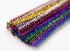 Chenilledraad - 6 mm x 50 cm - glitter - set van 50