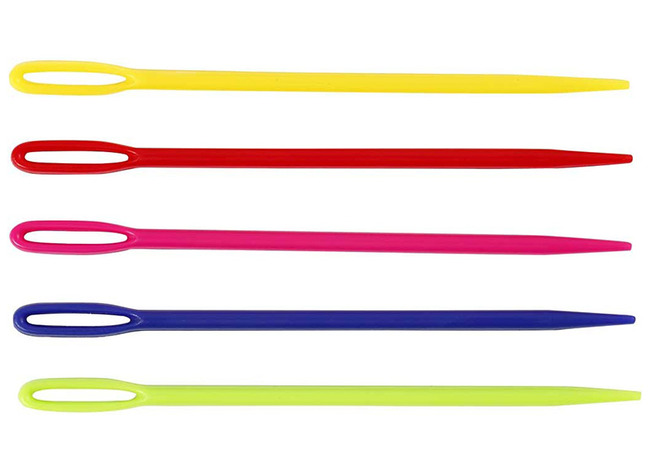 Naald - rijgnaalden - kunststof - 7 cm - set van 5