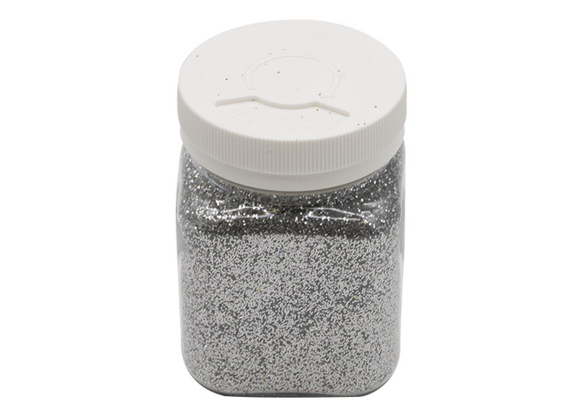 Glitterpoeder - decoratie - zilver - strooibus van 115 g