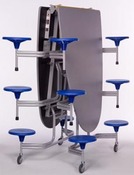 Tafel - vouwtafel - SICO - ovaal - 12 personen - 305 x 121 cm - 68 cm - blad blush - per stuk