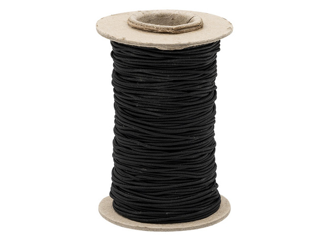Draad - elastiekdraad - 0,8 mm x 50 m - zwart - per rol