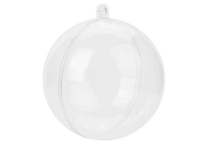 Kerstbal - 6 cm - kunststof - transparant - set van 12