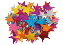 Stickers - foam - ster - glitter - set van 150
